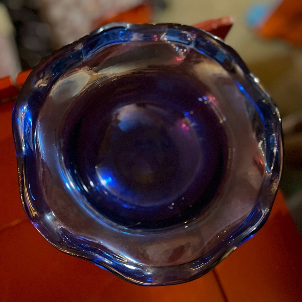 Spanish blown glass bowl-blue - Picture 6 of 6